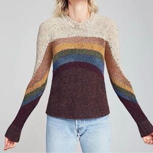 Faherty Sammy Crewneck Sweater Over The Rainbow Wool Blend